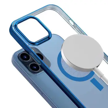 Originalni Čvrsto Premaz Otporan na udarce, s malim Otvorom Transparentno Magnetski Torbicu za iPhone 13 12 11 Pro Max Mini Podrška za Bežično Punjenje