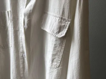 Pamuk Ženska košulja s dugim rukavima Jesenski Nova korejska verzija Slobodna i tanka нерегулярная košulju s džepovima Ženska košulja dugih rukava