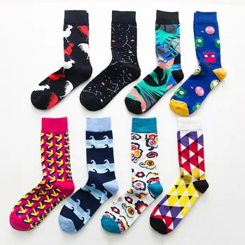 PEONFLY Klasične čarape s po cijeloj površini životinja iz crtića Gospodo zabavne strijele Omar Morski pas Geometrijski uzorak Sretne čarape Harajuku calcetines