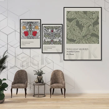 Plakat s Cvjetnim Motivom William Morris, Inspiriran Sredine Stoljeća, Wall Art S Biljnim Uzorcima, Pisanu Umjetnost 19. Stoljeća.