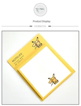 Pokemon Pikachu Ljepilo Slatka Crtani Anime blok za bilješke Uredski školski pribor Tiskanice Naljepnica za laptop Jednostavan Mali Prozirni