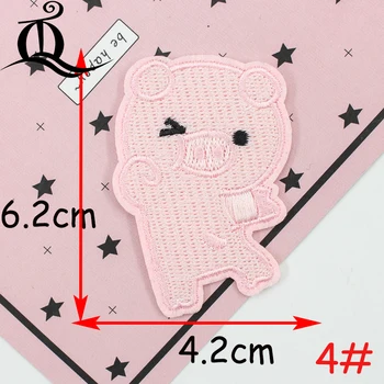 Pomiješajte 1pc 2,9-6,2 cm pink svinja medvjed Šivanje Odjeće Traperice Vez Zakrpe za Ispravljanje Oblog Motivi Zašiti crtani životinja DQ05
