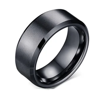 Popularni modni nakit od nehrđajućeg čelika sa dvostrukim koso mat prsten muški glatke, mat i prsten od титановой čelika