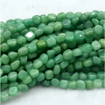 Popust na Veliko Prodaja Prirodni Prirodni Zeleni Aventurin Žad Grumen Slobodan Perle, Perle, Slobodne Forme 3-12 mm Pogodni Za Nakit 15