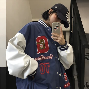 Prevelike hip - hop ulične jakne za žene 2021 Američka Casual odjeća Modne korejski ženska jesenski dugi rukav po cijeloj površini