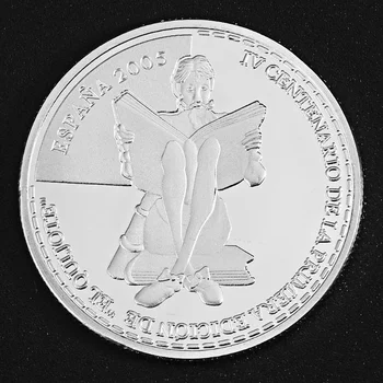 Prigodni kovani novac Europske Unije Španjolskoj Don Quijote Bori sa vjetrenjačama Посеребренная suvenir novčić