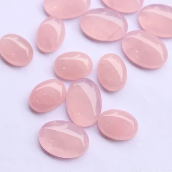 Prirodni ružičasti kvarc ovalni кабошон stana kamen kristalne perle za izradu naušnica privjesak bez rupa nakit od dragog kamenja