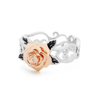 Prsten s ružom Srebrne boje Šuplje prsten Lijepo donje prsten Prijedlog nevjesta Angažman zaručnički prsten Večernje uređenje Poklon za godišnjicu