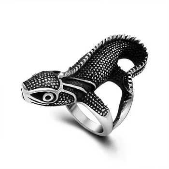 Prsten s ящерицей crno 2020 prsten s lubanjom životinja za muškarce crno zaručnički prsten za muškarce i žene modni nakit pribor od nehrđajućeg čelika