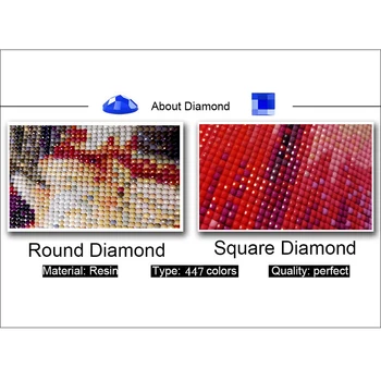 Puni Svrdlo Plamen Tigar DIY Diamond Slikarstvo Crystal Diamond Vez Vez Križem Rukotvorina Mozaik Životinja Home Dekor Poklon