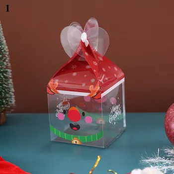 PVC Prozirna Božićna kutija za Jabuke Navidad Poklon kutija Djeda Mraza Kutija za grickalice Božićne Slatkiše Kolač Kolačiće Kutije za Pakiranje