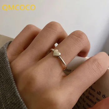 QMCOCO 925 Srebrni Vjenčano Prstenje Novi Stil je Moderan i Elegantan Dizajn Trg Prsten u obliku Srca Nakit Djeveruša Darove Za žene