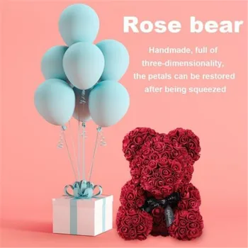 Ruža Medvjed Igračke Žene I Djevojke Cvijet Za Rođendan, Valentinovo, Vjenčanje Lutka Pokloni
