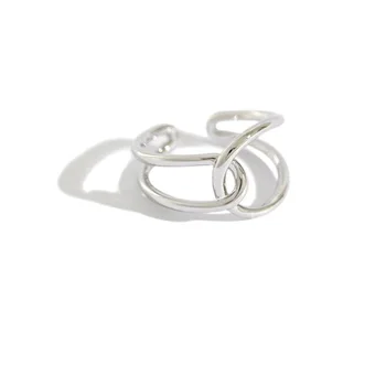 S925 Prsten od Srebra za žene Jednostavna Moda Geometrijske Nepravilnosti Prsten Pluća Luksuzni Nakit Pribor Veleprodaja