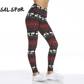 SALSPOR Ženske Božićne tajice Popularne Ultra Soft Hlače za joge s po cijeloj površini Fitness Push-up Sportska odjeća Večernje hlače dužine do gležnja