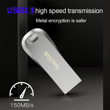 SanDisk CZ74 USB 3.1 Flash drive 256 GB, 128 GB i 64 GB do 150 MB/s 32 GB Pravi Metalni kartica s enkripcijom Poglavica Flash disk