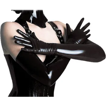 Seksi vlažne duge latex rukavice Ženske Punk-Fetiš Rukavice od umjetne kože Club odjeća seksi kombinezon Vruće erotske cosplay donje rublje kostimi