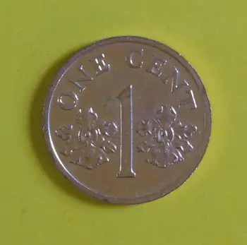Singapur 1 cent Asian Kovanice Izvorni Stari Rijetke Kovanice Spomen-Izdanje Pravi Slučajni Godine