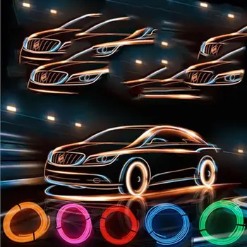 Sjajni Kabel EL Wire LED Neon Božićna dance party DIY Kostimi Odjeća Sjajna Automobilska Svjetla Nakit Odjeća Loptu Rave 3 m/5 m