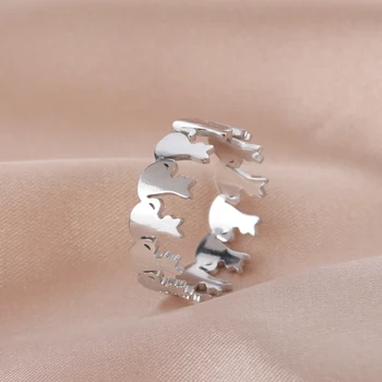 Skyrim Slatka Prsten za kućne mačke Od nehrđajućeg čelika Svakodnevne Prsten s otvorenim prstom Poklon za žene i Djevojčice 2022 Modni nakit pribor