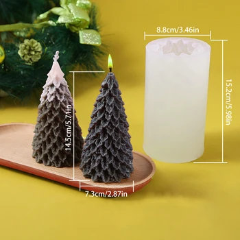 Slatko 3D Božićno drvce Svijeća Silikonska Forma Mousse Torta Smola Kalup Svijeća za proizvodnju sapuna DIY Zanat Božićno uređenje Doma