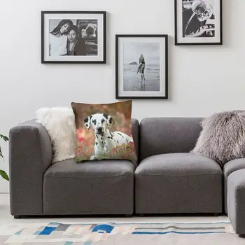 Slatko Dalmatinska pas s po cijeloj površini kućne ljubimce Navlake za jastuke Ukras kauča s uzorkom životinja Kvadratnom Jastučnicu 45x45