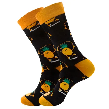 Smiješno Crtani film Voće Muške Čarape Pamuk Vanjska Odjeća prugama Muške Čarape za Jesen-zimu Unisex Calcetines Meias 62402