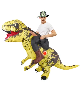 Smiješno Odrasla osoba Dinosaur Maskota na Napuhavanje Halloween Kostime Cosplay Odijelo T-rex Večernje igranje Uloga Disfraz za Muškarce i žene