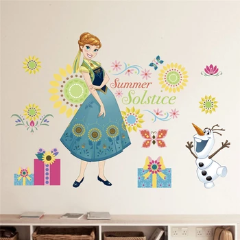 Smrznuta Elsa Naljepnice za zid za dječju sobu Samoljepljive Naljepnice za spavaće sobe Princeza Vinil Uređenje doma Slova Desktop Zidno slikarstvo za djevojčice