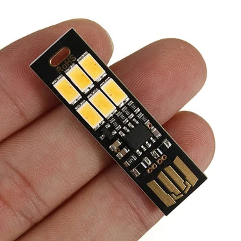Soshine Prijenosni Mini-USB Snaga 6 led Žarulje 1 W 5 U Touch Dimmer Toplo Svjetlo za Power Bank Prijenosno Računalo