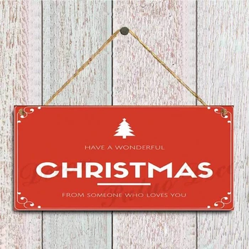 Sretan Božić Drvena Vrata Rotirajući Firma Božićno Drvce Viseći Ukras Božićnih Ukrasa za Dom 2021 Навидад Nova Godina