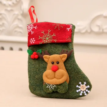 Sretan Božić Čarape Dekoracije Božićnog Drvca Torbu Božićni Poklon Vrećicu Slatkiša Slatka Tkanine s Nekoliko Stilova Na Izbor