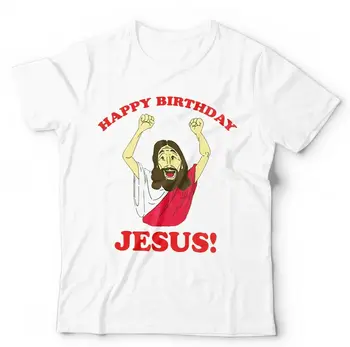 Sretan Rođendan Isus Muška t-Shirt Smiješno Božićni poklon Majica Kratki Casual Majica Four Seasons s okruglog izreza