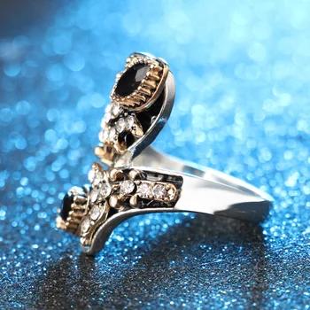 Starinski Boemski Stil Zaručnički Prsten Silver Color Crystal Vjenčano Prstenje Za žene Pribor za stranke Poklon Besplatna Dostava