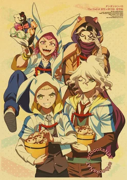 Starinski plakat Anime Igra Данганронпа Retro Plakata i grafika Umjetnost Za Dom/Dnevni boravak/Bar Zidni naljepnica s Javnošću