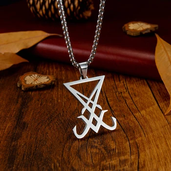 Starinski Simbol Lucifera Simbol Sotone Privjesak Od Nehrđajućeg Čelika Muška Ogrlica Amulet Nakit