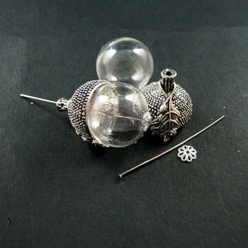 Starinski stil vintage silver hrast orah 20 mm staklene perle kupola skup DIY privjesak šarm isporuke 1830051