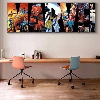 Strip Marvel Superheroj Platnu Slikarstvo Fantastična Četvorka X-men Plakata i grafika Zidni Umjetničke Slike za Dnevni boravak Kućni Dekor