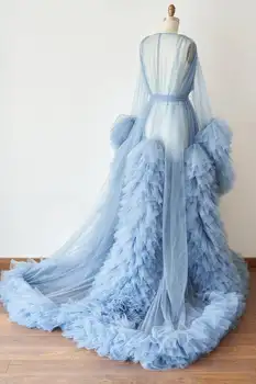 Stvarne slike Luksuzni Razbarušen Svadbena Haljina Raskošan Vjenčanje Večernji ogrtač Ženske haljine Boudoir Nevjesta Pidžame spavaćice Zona