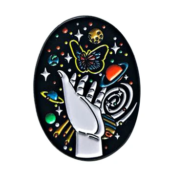 Svemir pin mađioničar ruka nebeski ikonu svemirski planet broš tajanstvene galaksije astronomija nakit čarobna kolekcija