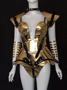 Svemirske tehnologije Zlatno Srebro Ogledalo Budući Ratnik Ples Ekipa Pjevačica Pokazuje Odijelo Cosplay Večernja Odijela Podij