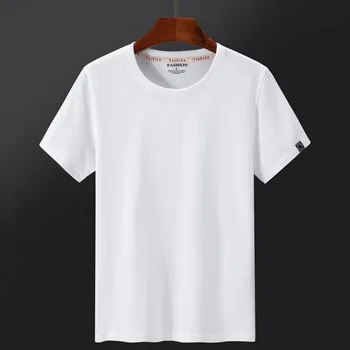 SZB5 Majica od čistog pamuka kratkih rukava pune boja bijela prazan okrugli izrez bijela basic t-shirt majica plus debeli veliki