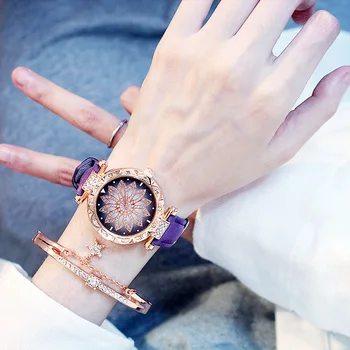 Top Stil Trendi ženski luksuzni kožni uzicom Analogni kvarcni ručni sat Zlatni satovi za Ženske haljine Reloj Mujer Crnci sat