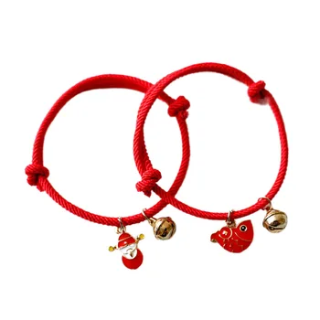 Tradicionalna Kineska Kultura Crvena Milan Ropes Novčanik Narukvica Od Legure Zvono Za Studentski Prijateljice Narukvica Dar #XN208