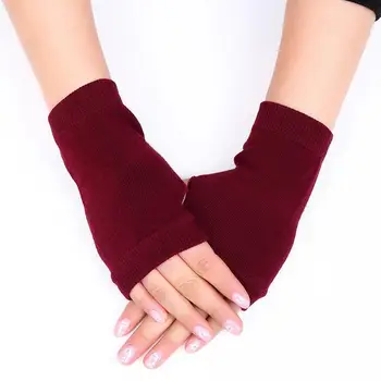 Trendy ženske rukavice za ruke Tople Zimske elastične Ruke kukičanje, Pletenje i rukavice od umjetne dlake Duge čvrste rukavice bez prstiju