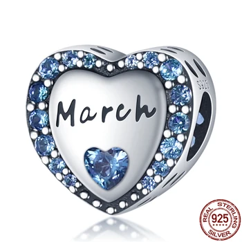 Trenutno Srebro 925 sterling, plavo-bijele ide kamenčićima u obliku srca, pogodna za originalni браслету 3 mm i браслету, žena ювелирному dar
