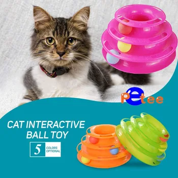 Tri razine igračka za kućne mačke Toranj Pjesme Disk Inteligencija mačke Zabava trostruki uz nadoplatu disk igračke za mačke loptu Poligon Zabavni tanjur