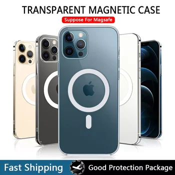Tvrdi Kristalnu Torbica za Magsafe Torbica za iPhone 12 13 Pro Max Mini Magnetska Ljuska za iPhone 13 11 Pro Max Xs XR Max Funda