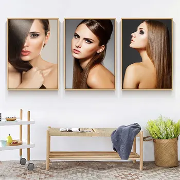 Ukras frizerski Salon Slika na platnu Brijač Stil Zidno slikarstvo Plakat Moderna Brijač Bojenje Kose Wall art ukras