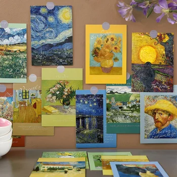 Umjetnik Monet Van Gogh Ulje na platnu Dekoracije Zidova Naljepnice za Ukras Spavaće sobe Razglednica Fotografije Rekvizite Fotografije DIY Kartice